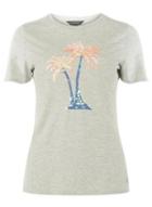Dorothy Perkins Grey Palm Embroidered Motif T-shirt