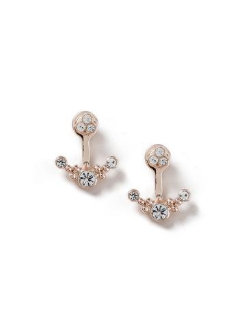 Dorothy Perkins Rose Gold Look Crystal Front Back Earrings