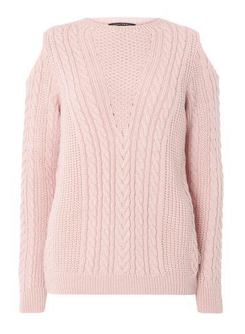 Dorothy Perkins Pink Cold Shoulder Jumper