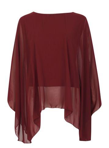 Dorothy Perkins *feverfish Burgundy Chiffon Cape