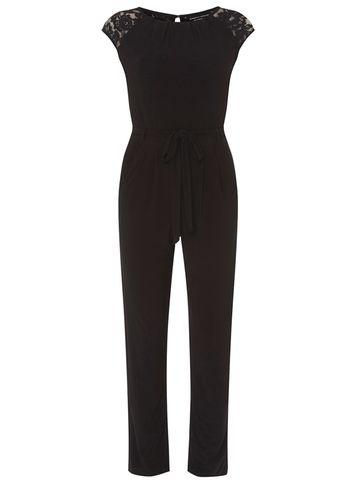 Dorothy Perkins Black Lace Shoulder Jumpsuit