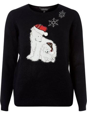 Dorothy Perkins Navy Polar Bear Jumper