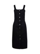 Dorothy Perkins Black Fitted Button Midi Dress