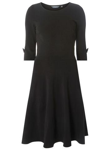 Dorothy Perkins *tall Black Bow Sleeve Fit And Flare Dress