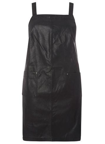 Dorothy Perkins Dp Curve Black Pu Pinny Dress
