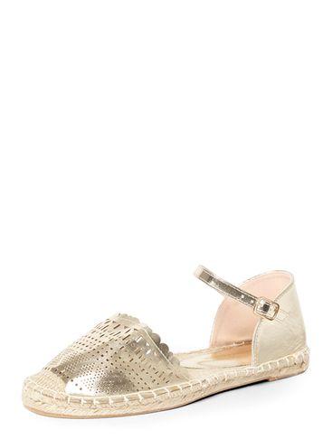 Dorothy Perkins Gold 'catlin' Two Part Laser Cut Espadrilles