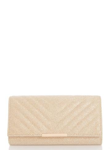 *quiz Gold Glitter Quilted Bag