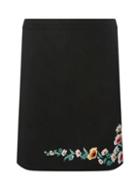 Dorothy Perkins Black Embroidered Mini A-line Skirt