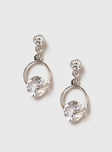 Dorothy Perkins Silver Cubic Zirconia Drop Earrings