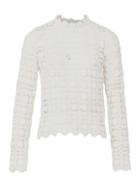 *izabel London White Sheer Crochet Blouse