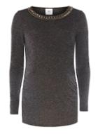 Dorothy Perkins *mamalicious Navy Embellished Knit T-shirt