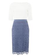Dorothy Perkins *showcase Blue And Ivory 'okley' Lace Shift Dress