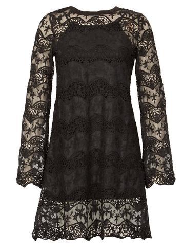 Dorothy Perkins *blue Vanilla Black Flared Sleeve Shift Dress