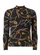 Dorothy Perkins Petite Black Belt Print Top
