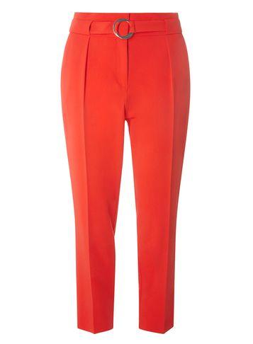 Dorothy Perkins Red Tapered Belted Trousers