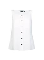 Dorothy Perkins Ivory Button Square Neck Top