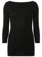 Dorothy Perkins *tall Black Button Sleeve T-shirt