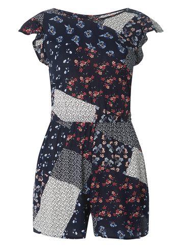 Dorothy Perkins Navy Patchwork Playsuit