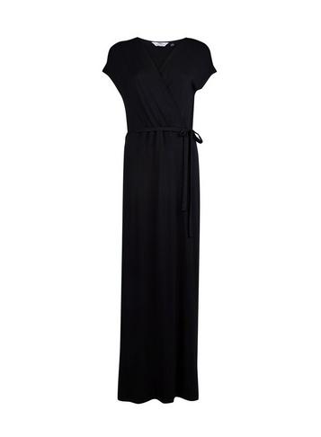 Dorothy Perkins *tall Black Wrap Maxi Dress