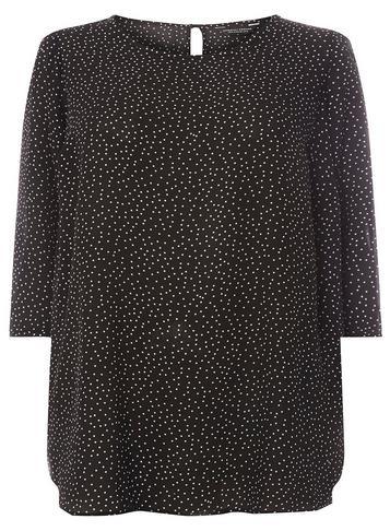 Dorothy Perkins *dp Curve Black Puff Sleeve Spotted Blouse