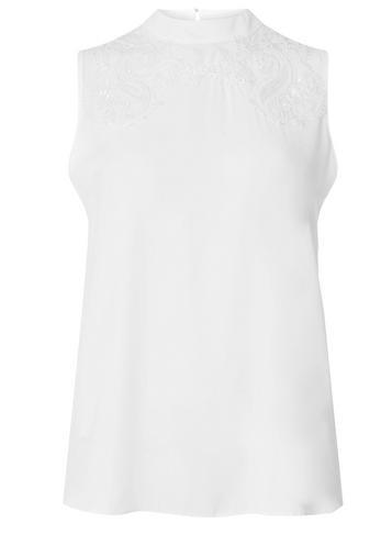 Dorothy Perkins Ivory Sequin Sleeveless Top