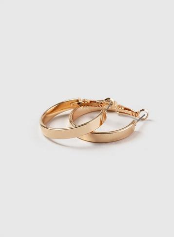 Dorothy Perkins Gold Look Wide Mini Hoop Earrings