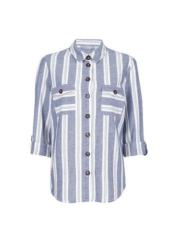 Dorothy Perkins Petite Navy And White Striped Shirt