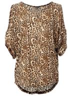 *izabel London Brown Animal Print Top