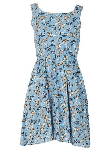 *tenki Blue Floral Skater Dress