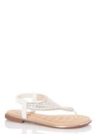 *quiz White Wide Fit Diamante Sandals