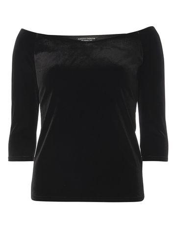 Dorothy Perkins Black Velour Bardot Top