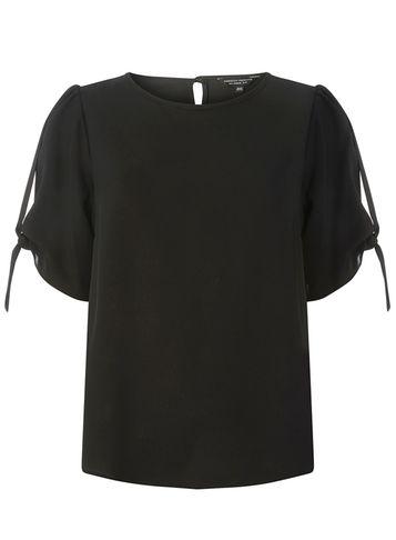 Dorothy Perkins Black Tie Puff Sleeve Top