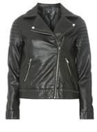 Dorothy Perkins Black Mini Stud Faux Leather Biker Jacket