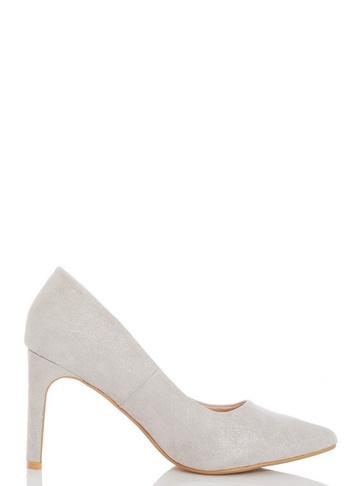 *quiz Silver Shimmer Court Shoes