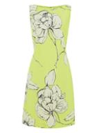 Dorothy Perkins *roman Originals Lime Green Floral Dress