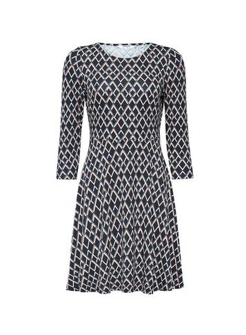 Dorothy Perkins Petite Multi Colour Geo Print Fit And Flare Dress