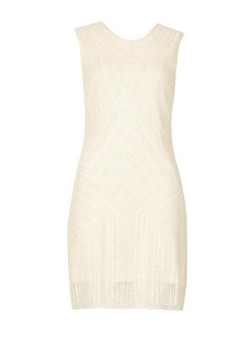 *tenki Beige Sequin Shift Dress