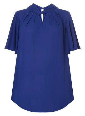 Dorothy Perkins Dp Curve Cobalt Twist Tie Knot Neck Top