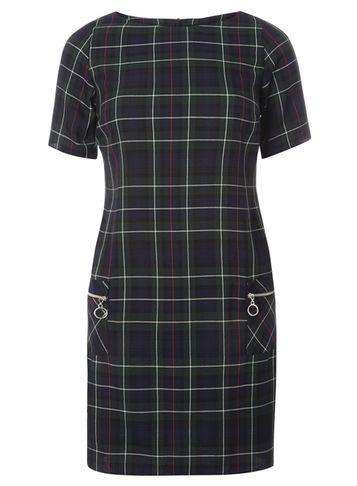 Dorothy Perkins Navy And Green Check Dress