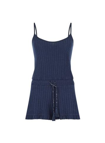 Dorothy Perkins Navy Ribbed Playsuit
