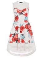 Dorothy Perkins *quiz Cream Coral Floral Skater Dress