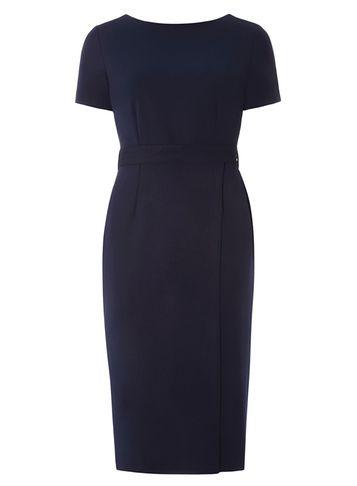 Dorothy Perkins Navy Belted Pencil Dress