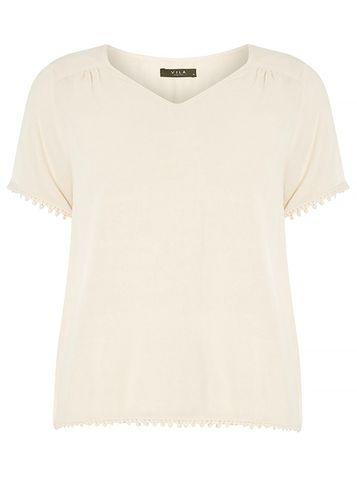 Dorothy Perkins *vila Pink Crochet T-shirt