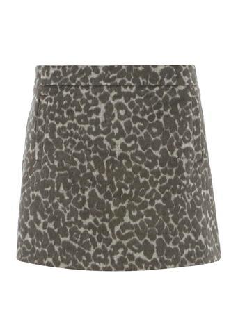 Dorothy Perkins Animal Wool Mini Skirt
