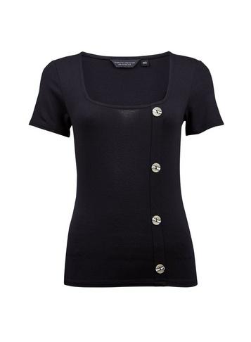 Dorothy Perkins Black Asymmetric Button Top