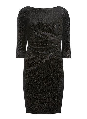 Dorothy Perkins *billie & Blossom Petite Black Velour Shift Dress