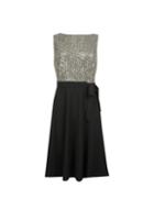 Dorothy Perkins Black Sequin Top Fit And Flare Dress