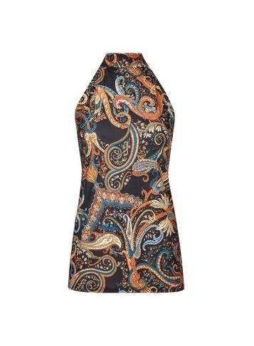 Dorothy Perkins *tall Multi Colour Paisley Print High Neck Top