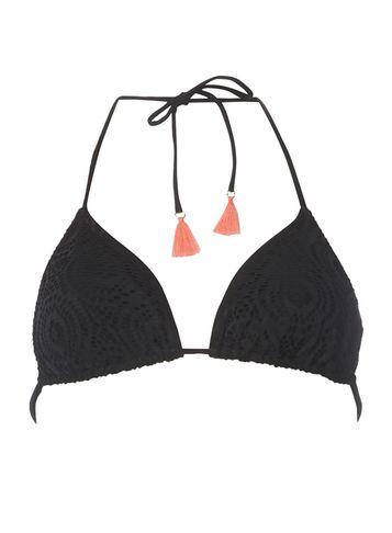 Dorothy Perkins *black Crochet Bikini Top
