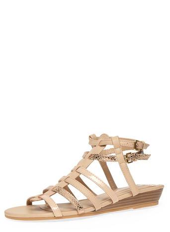 Dorothy Perkins Nude Low Wedge Strap Sandals
